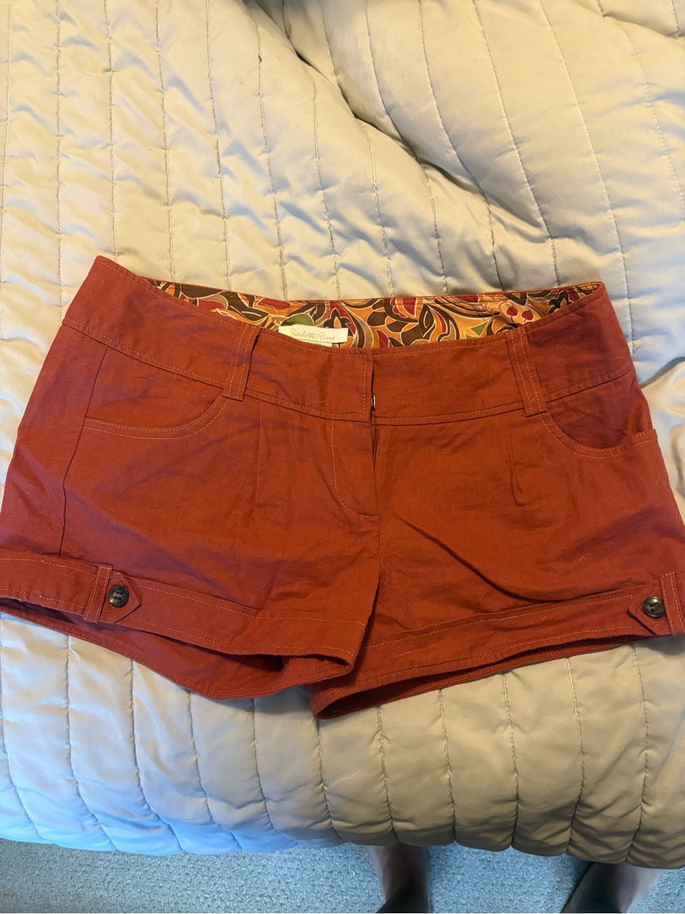 Charlotte Russe Rust Orange Low-Rise Casual Shorts